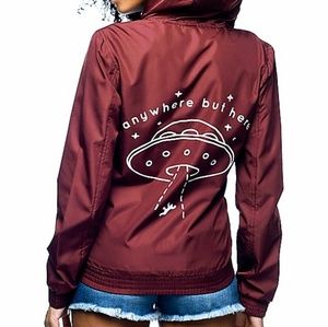 Kenlie Far Out Full Zip Burgundy Windbreaker